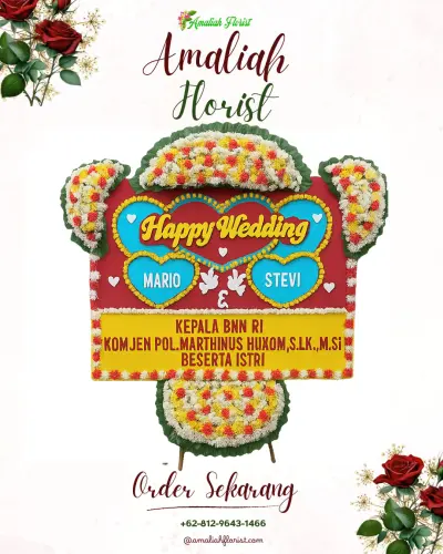 Karangan Papan Bunga Pernikahan di Ambokembang